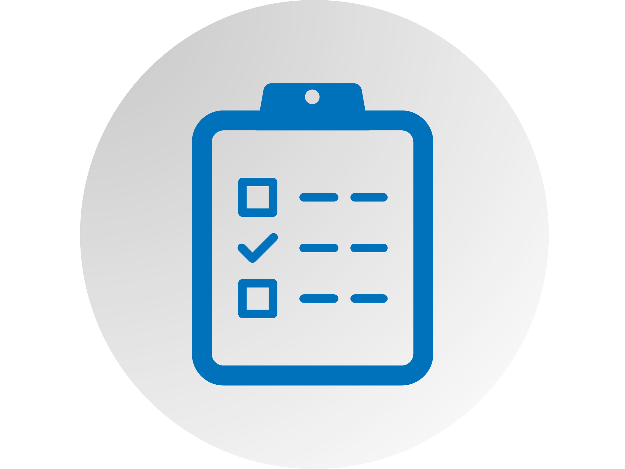 Checklist icon with blue clipboard