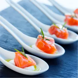 Elegant salmon hors d'oeuvres presentation