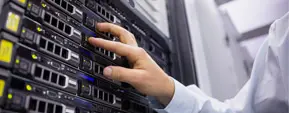 IT professional working on server hardware