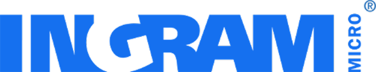 Ingram Micro logo, blue text