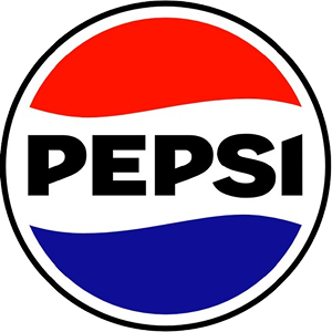Classic Pepsi emblem on black background