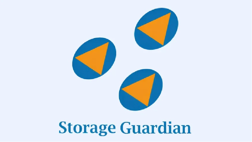 Blue and orange geometric shapes logo design