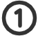 Black circled number one symbol