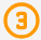 Orange number three inside a circle