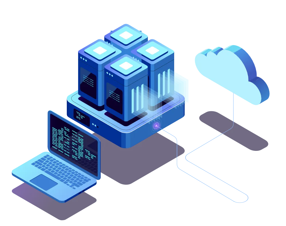 Data storage and cloud computing graphic