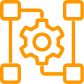 Orange gear with connected squares