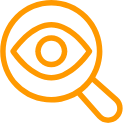 Eye icon within a magnifying glass
